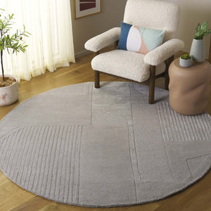 Safavieh Fifth Avenue Hand Tufted Wool Viscose Runner Geometric Grey Hallway Entryway Rug Gray 6'-0" x 6'-0" - R FTV251A-6R