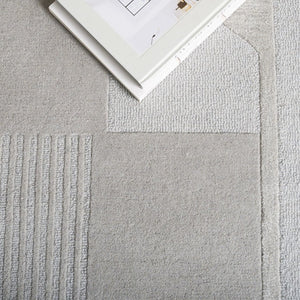 Safavieh Fifth Avenue Hand Tufted Wool Viscose Runner Geometric Grey Hallway Entryway Rug Gray 6'-0" x 6'-0" - SQ FTV251A-6SQ