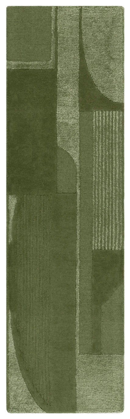 Safavieh Fifth Avenue Hand Tufted Wool Viscose Runner Geometric Grey Hallway Entryway Rug Green 2'-3" x 11'-0" FTV251Y-211