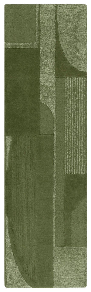 Safavieh Fifth Avenue Hand Tufted Wool Viscose Runner Geometric Grey Hallway Entryway Rug Green 2'-3" x 7'-0" FTV251Y-27