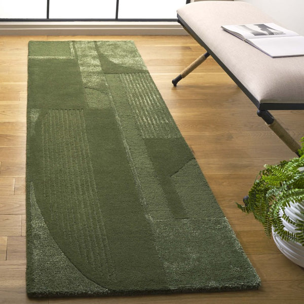 Safavieh Fifth Avenue Hand Tufted Wool Viscose Runner Geometric Grey Hallway Entryway Rug Green 2'-3" x 7'-0" FTV251Y-27
