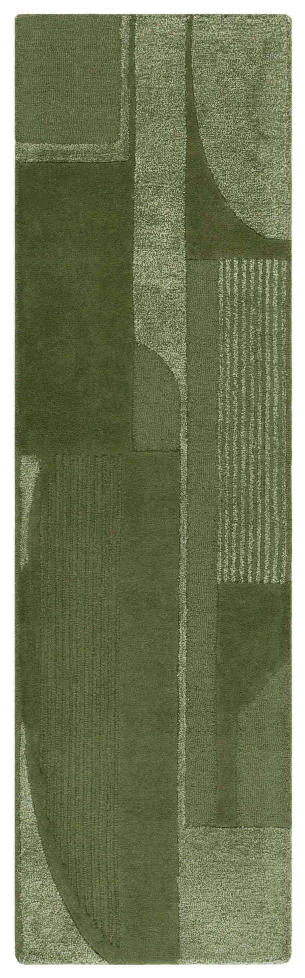 Safavieh Fifth Premium Hand-Tufted Green Area Rug — Wool-Viscose-Cotton Blend, Low-Profile 5/8" Pile, Elegant Modern Grounding For Living Spaces 9'-0" x 12'-0" FTV251Y-9