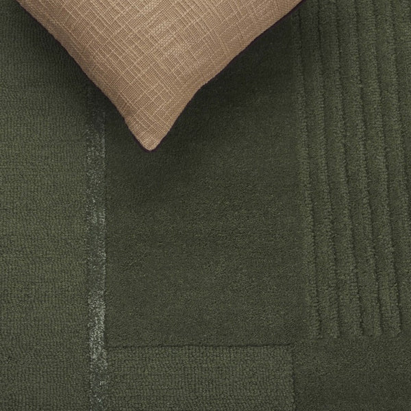 Safavieh Fifth Avenue Hand Tufted Wool Viscose Runner Geometric Grey Hallway Entryway Rug Green 3'-0" x 5'-0" FTV251Y-3