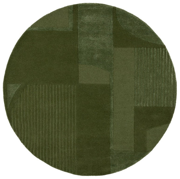 Safavieh Fifth Avenue Hand Tufted Wool Viscose Runner Geometric Grey Hallway Entryway Rug Green 6'-0" x 6'-0" FTV251Y-6R