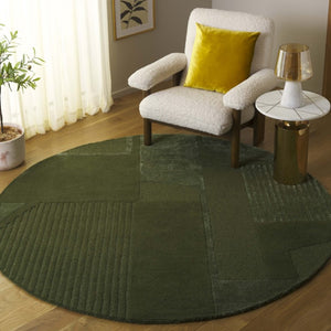 Safavieh Fifth Avenue Hand Tufted Wool Viscose Runner Geometric Grey Hallway Entryway Rug Green 6'-0" x 6'-0" FTV251Y-6R