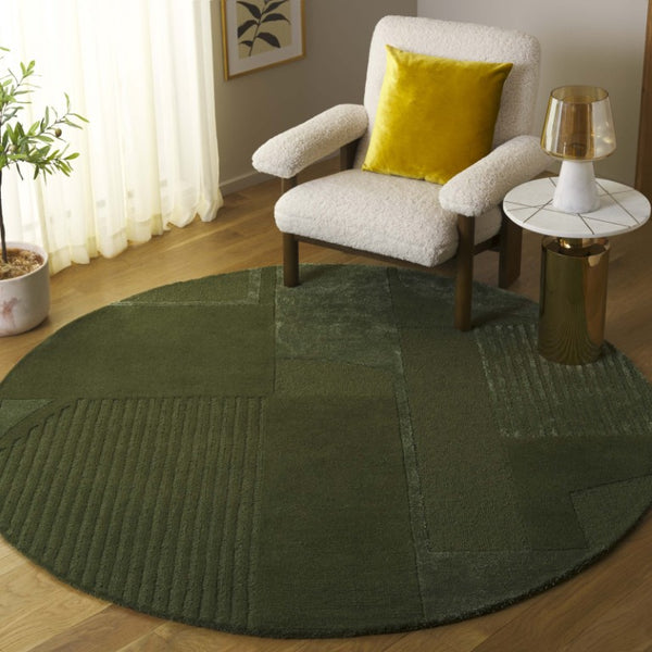Safavieh Fifth Avenue Hand Tufted Wool Viscose Runner Geometric Grey Hallway Entryway Rug Green 6'-0" x 6'-0" FTV251Y-6R