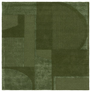 Safavieh Fifth Avn Modern Hand-Tufted Green Area Rug — Wool-Viscose-Cotton Blend, Low Profile Softness 4'-0" x 4'-0" FTV251Y-4SQ