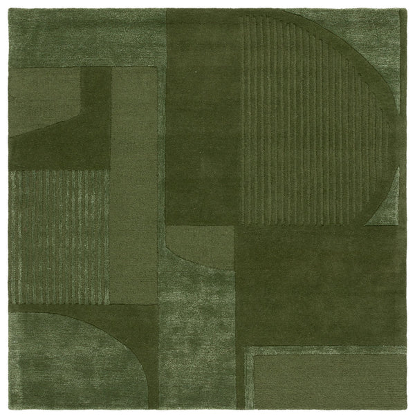 Safavieh Fifth Premium Hand-Tufted Green Area Rug — Wool-Viscose-Cotton Blend, Low-Profile 5/8" Pile, Elegant Modern Grounding For Living Spaces 9'-0" x 12'-0" FTV251Y-9