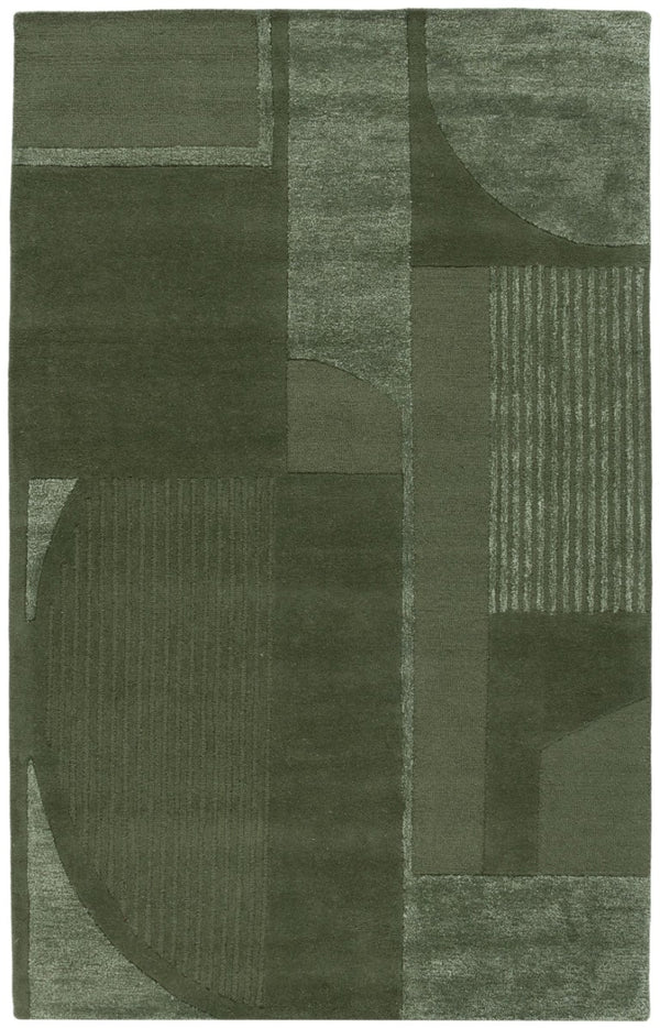 Safavieh Fifth Avenue Hand Tufted Wool Viscose Runner Geometric Grey Hallway Entryway Rug Green 6'-0" x 9'-0" FTV251Y-6