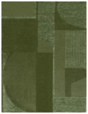 Safavieh Fifth Avenue Hand Tufted Wool Viscose Runner Geometric Grey Hallway Entryway Rug Green 8'-0" x 10'-0" FTV251Y-8