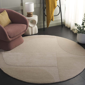 Safavieh Fifth Avenue Hand-Tufted Wool Round Rug Geometric Neutral Beige Living Room Accent FTV252B-6R