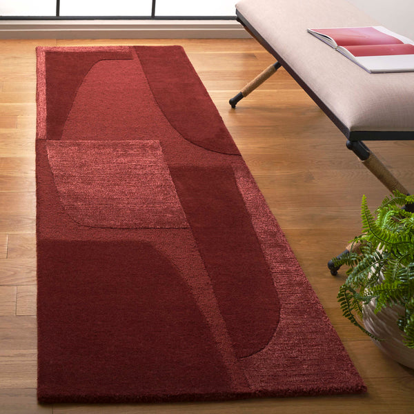 Safavieh Fifth Elegant Hand-Tufted Rust Area Rug — Wool Viscose Cotton Blend, Plush 5/8" Pile, Contemporary Flair 9'-0" x 12'-0" FTV252P-9