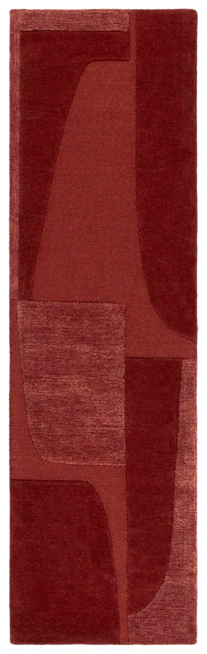 Safavieh Fifth Avenue Hand Tufted Wool Geometric Runner Rug for Hallways in Warm Rust FTV252P-28