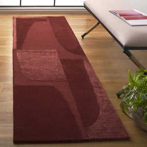 Safavieh Fifth Avenue Hand Tufted Wool Geometric Runner Rug for Hallways in Warm Rust FTV252P-28
