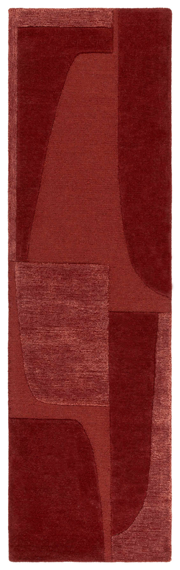 Safavieh Fifth Hand-Tufted Round Area Rug In Warm Rust - Wool/Viscose/Cotton Blend, Low 5/8" Pile, Modern Focal Point 4'-0" x 4'-0" FTV252P-4R