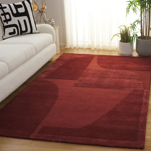Safavieh Fifth Avenue Hand Tufted Wool Blend Area Rug Geometric Rust Pattern for Living Room FTV252P-5