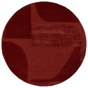 Safavieh Fifth Avenue Hand Tufted Wool Geometric Round Rug Warm Rust Bohemian Living Room FTV252P-6R