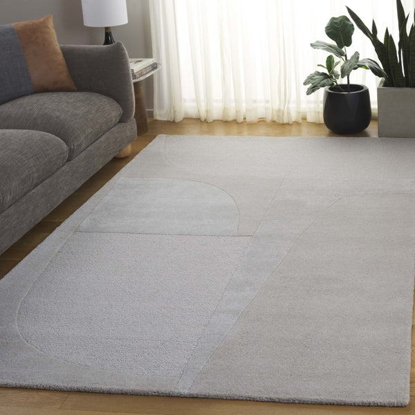 Safavieh Fifth Avenue Hand-Tufted Wool Runner Geometric Grey Hallway Rug Modern Style Gray 5'-0" x 8'-0" FTV253F-5
