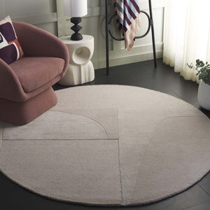 Safavieh Fifth Avenue Hand-Tufted Wool Runner Geometric Grey Hallway Rug Modern Style Gray 6'-0" x 6'-0" - Round FTV253F-6R