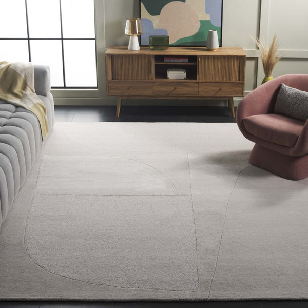 Safavieh Fifth Avenue Hand-Tufted Wool Runner Geometric Grey Hallway Rug Modern Style Gray 8'-0" x 10'-0" FTV253F-8