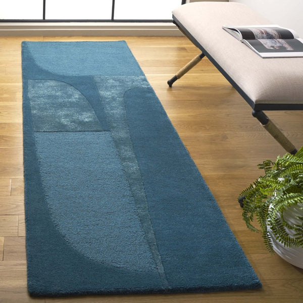 Safavieh Fifth Avenue Hand-Tufted Wool Runner Geometric Grey Hallway Rug Modern Style Blue 2'-3" x 8'-0" FTV253L-28