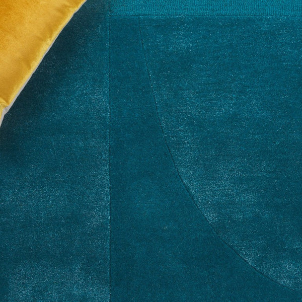 Safavieh Fifth Avenue Hand-Tufted Wool Runner Geometric Grey Hallway Rug Modern Style Blue 4'-0" x 6'-0" FTV253L-4