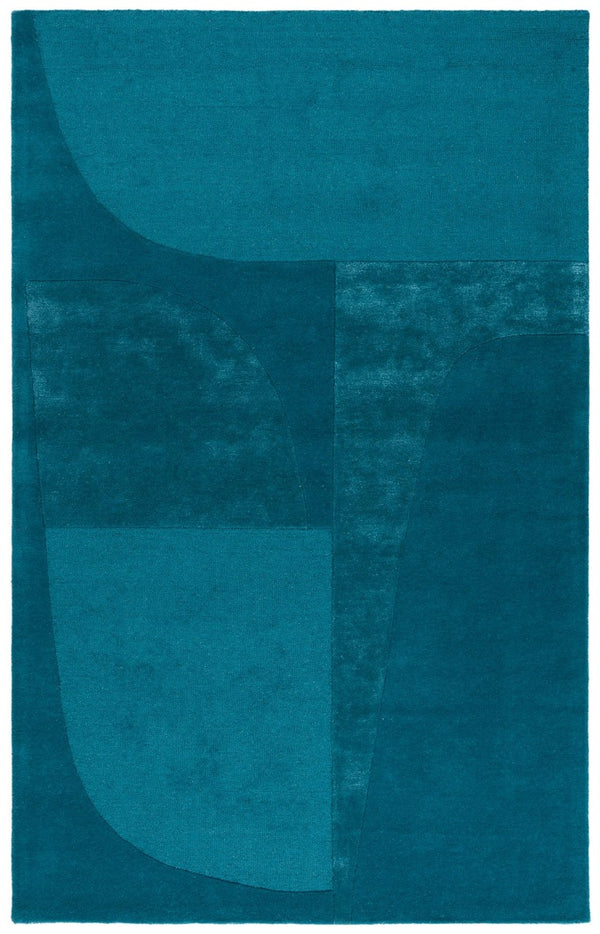 Safavieh Fifth Avenue Hand-Tufted Wool Runner Geometric Grey Hallway Rug Modern Style Blue 5'-0" x 8'-0" FTV253L-5