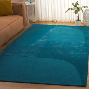 Safavieh Fifth Avenue Hand-Tufted Wool Runner Geometric Grey Hallway Rug Modern Style Blue 5'-0" x 8'-0" FTV253L-5