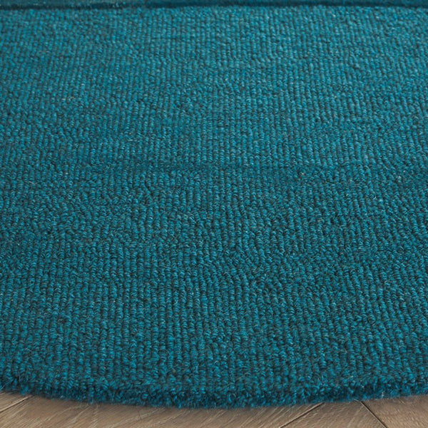 Safavieh Fifth Avenue Hand-Tufted Wool Runner Geometric Grey Hallway Rug Modern Style Blue 6'-0" x 6'-0" - Round FTV253L-6R