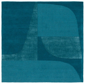 Safavieh Fifth Avenue Hand-Tufted Wool Runner Geometric Grey Hallway Rug Modern Style Blue 6'-0" x 6'-0" - Square FTV253L-6SQ