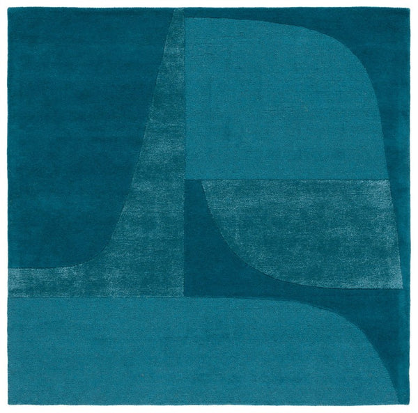 Safavieh Fifth Avenue Hand-Tufted Wool Runner Geometric Grey Hallway Rug Modern Style Blue 6'-0" x 6'-0" - Square FTV253L-6SQ