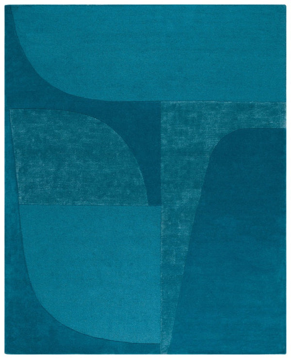 Safavieh Fifth Avenue Hand-Tufted Wool Runner Geometric Grey Hallway Rug Modern Style Blue 8'-0" x 10'-0" FTV253L-8