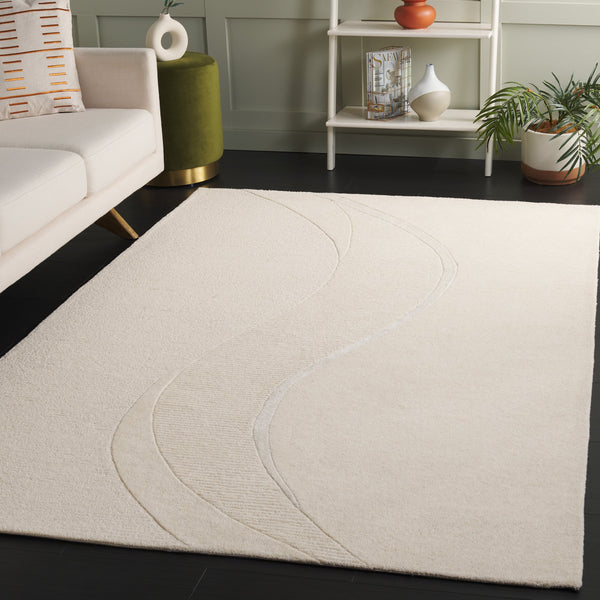 Safavieh Fifth Avenue 452a Ivory Rug - Hand-tufted Luxury 5x8 Area Rug, Chic Design For Modern Living Spaces Ivory 95% Wool,5% Viscose Ftv452a-5