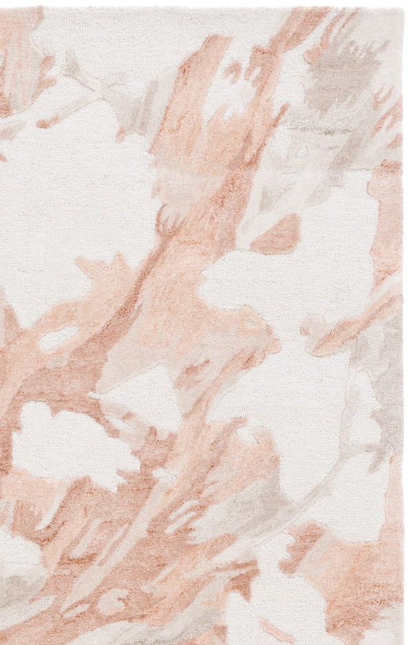 Safavieh Fifth Hand-Tufted Area Rug In Beige And Rust Abstract Design — Low-Profile Wool Blend For Modern Warmth And Durability 4'-0" x 6'-0" FTV501B-4