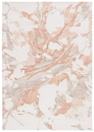 Safavieh Fifth Hand-Tufted Area Rug In Beige And Rust Abstract Design — Low-Profile Wool Blend For Modern Warmth And Durability 4'-0" x 6'-0" FTV501B-4