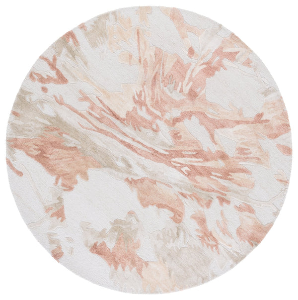 Safavieh Fifth Hand-Tufted Square Area Rug In Beige And Rust Tones, Low-Profile Pile, Wool Blend Luxury And Durability 6'-0" x 6'-0" FTV501B-6SQ