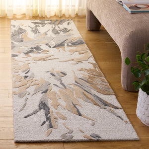 Safavieh Fifth Hand-Tufted Area Rug In Beige And Grey Abstract Motif — Wool Blend, Low-Profile Elegance 8'-0" x 10'-0" FTV502B-8