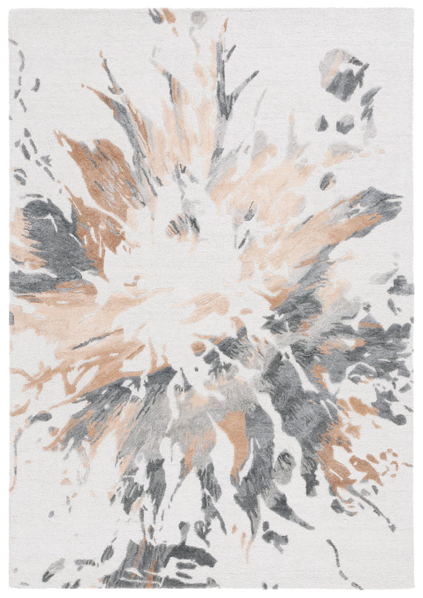 Safavieh Fifth Hand-Tufted Beige And Grey Abstract Area Rug — Low-Profile, Wool-Blend Craft For Modern Spaces 3'-0" x 5'-0" FTV502B-3