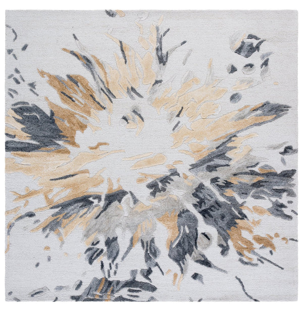 Safavieh Fifth Hand-Tufted Area Rug In Beige And Grey Abstract Motif — Wool Blend, Low-Profile Elegance 8'-0" x 10'-0" FTV502B-8