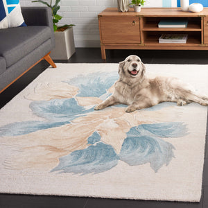 Safavieh Fifth Hand-Tufted Runner In Beige And Teal With Floral Motif, Wool-Blend Durability And Low-Profile Comfort 2'-3" x 8'-0" FTV503L-28