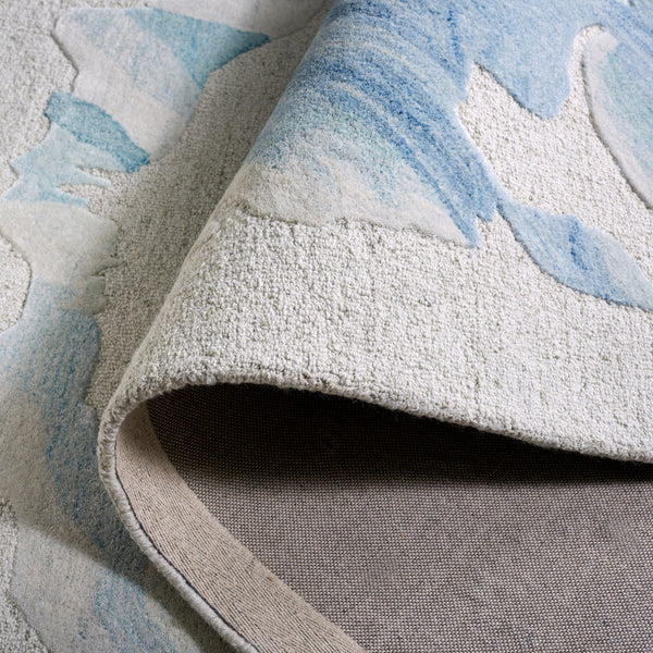 Safavieh Fifth Hand-Tufted Abstract Beige And Blue Area Rug — Low-Profile Blended Pile, Soft Durable Centerpiece 6'-0" x 6'-0" FTV504M-6SQ