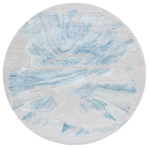 Safavieh Fifth Hand-Tufted Beige And Blue Abstract Area Rug — Wool-Blend Low Pile, Plush Durable Comfort For Living Spaces 5'-0" x 8'-0" FTV504M-5