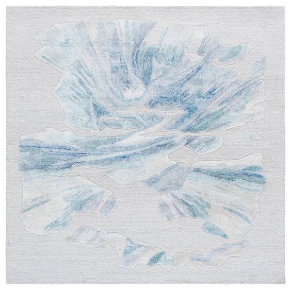 Safavieh Fifth Avenue Hand-Tufted Beige And Blue Abstract Rug, Wool Blend Low-Pile 3/8" Plush For Cozy Rooms 4'-0" x 6'-0" FTV504M-4