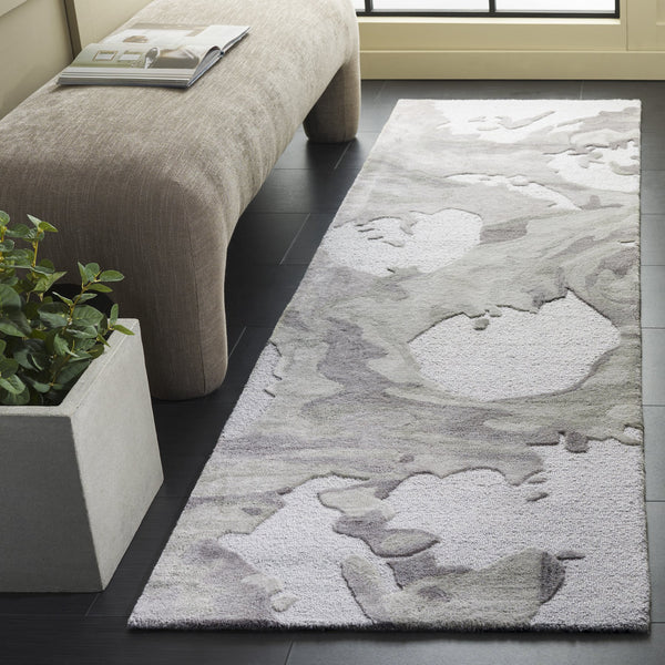Safavieh Fifth Avenue Hand-Tufted Grey Abstract Rug — Wool Blend, Low 3/8" Pile For Modern Comfort And Durability 6'-0" x 6'-0" FTV505F-6SQ