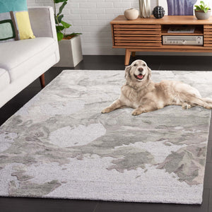 Safavieh Fifth Hand-Tufted Grey Abstract Area Rug — Soft Wool Blend, Low Pile, Subtle Sheen For Modern Homes 8'-0" x 10'-0" FTV505F-8