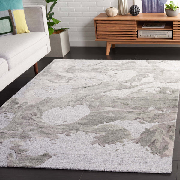 Safavieh Fifth Avenue Hand-Tufted Grey Abstract Rug — Wool Blend, Low 3/8" Pile For Modern Comfort And Durability 6'-0" x 6'-0" FTV505F-6SQ