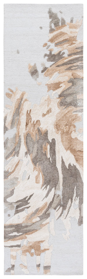 Safavieh Fifth Hand-Tufted Area Rug In Beige Taupe — Wool-Blend Abstract Modern Motif For Elegant, Low-Profile Comfort 6'-0" x 6'-0" FTV506E-6SQ
