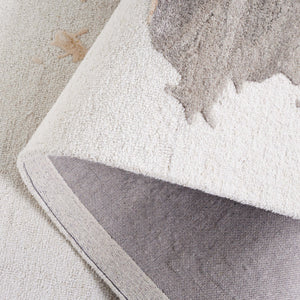 Safavieh Fifth Hand-Tufted Area Rug In Beige Taupe — Wool-Blend Abstract Modern Motif For Elegant, Low-Profile Comfort 6'-0" x 6'-0" FTV506E-6SQ