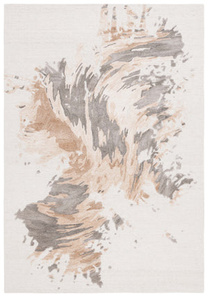 Safavieh Fifth Hand-Tufted Area Rug In Beige Taupe — Wool-Blend Abstract Modern Motif For Elegant, Low-Profile Comfort 6'-0" x 6'-0" FTV506E-6SQ
