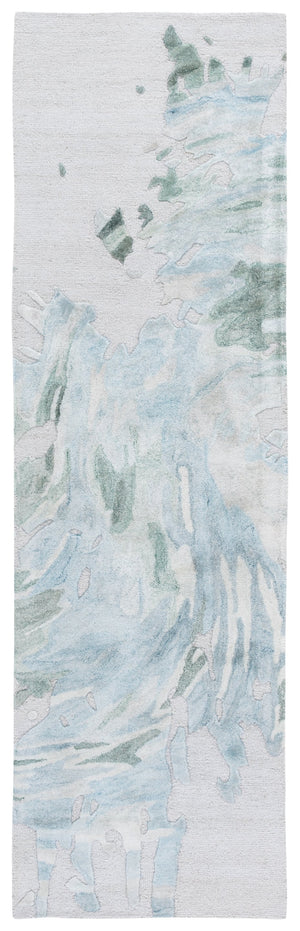 Safavieh Fifth Hand-Tufted Wool-Blend Accent Rug In Grey And Light Blue Abstract Design For Cozy Modern Rooms 3'-0" x 5'-0" FTV506L-3